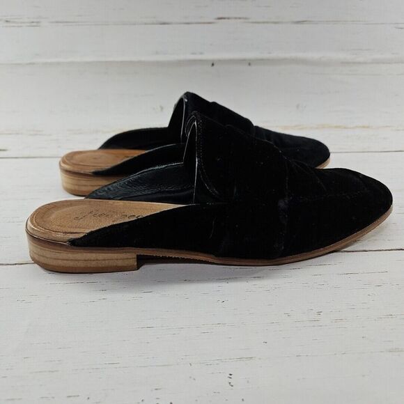Free People Black Velvet Suede At Ease Mule Slide Sandals Shoes Womens 40 US 9.5 - Picture 4 of 9